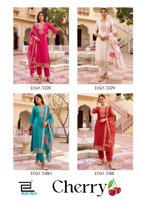 Blue hills cherry 3pcs kurtis wholesale